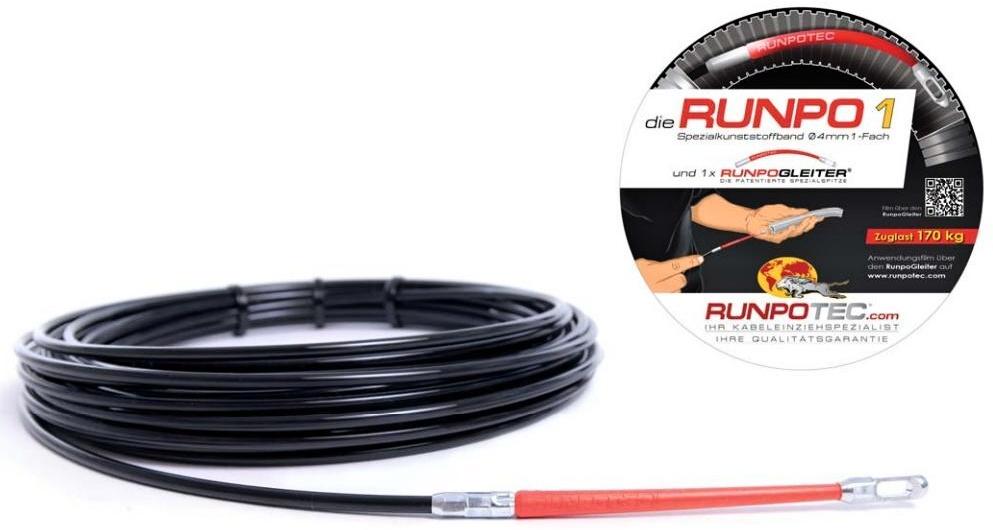 Protahovací pero RUNPOTEC RUNPO 1 — nylon 4 mm / 10 m na plastové cívce