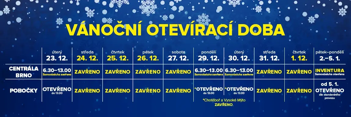 Vánoční otvírací doba